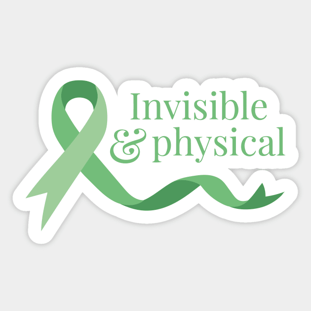 Invisible & Physical (Green) Sticker by yourachingart